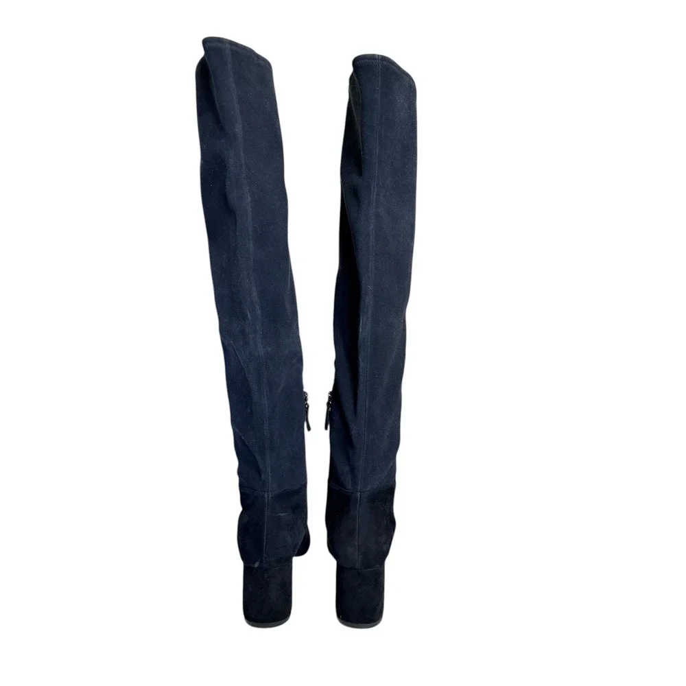 Cole Haan Elnora Black Suede Over The Knee Block‎ Heel Boots 8.5B